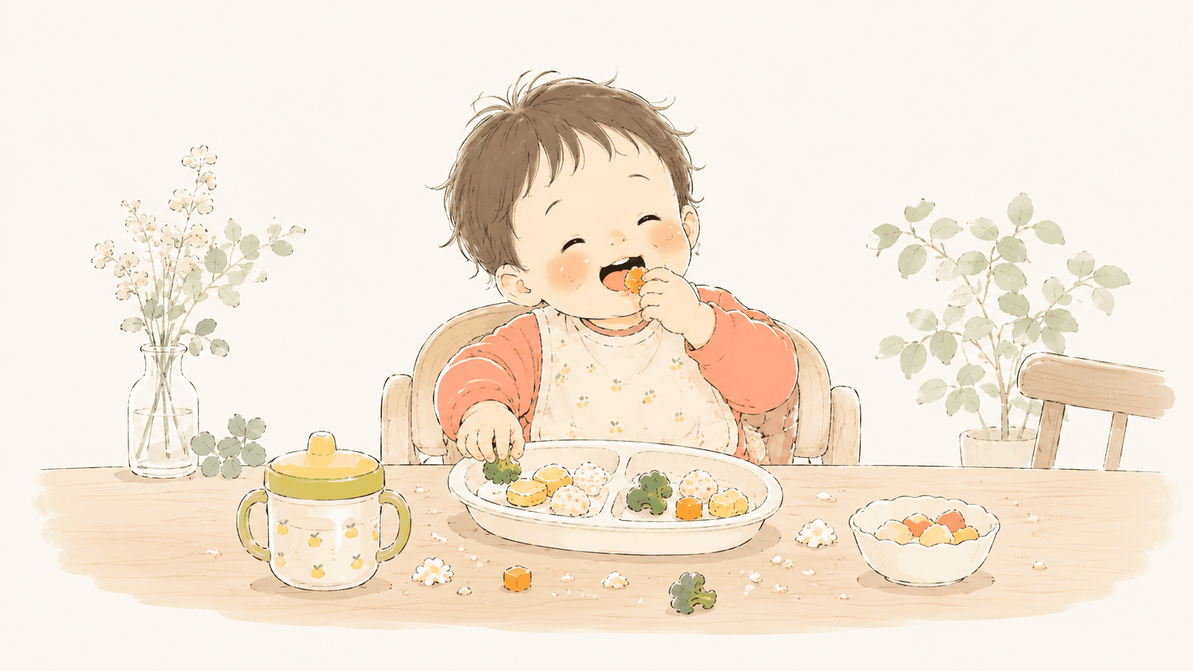 手づかみ食べ、何度も繰り返す。落ち着かせても戻っちゃう問題のアイキャッチ